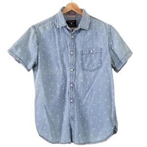 Denim & Flower Men’s Sm Shirt Short Sleeve Slim Fit Anchors